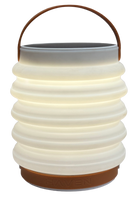 Product shot of HAVEN solar portable lantern fully expanded.  