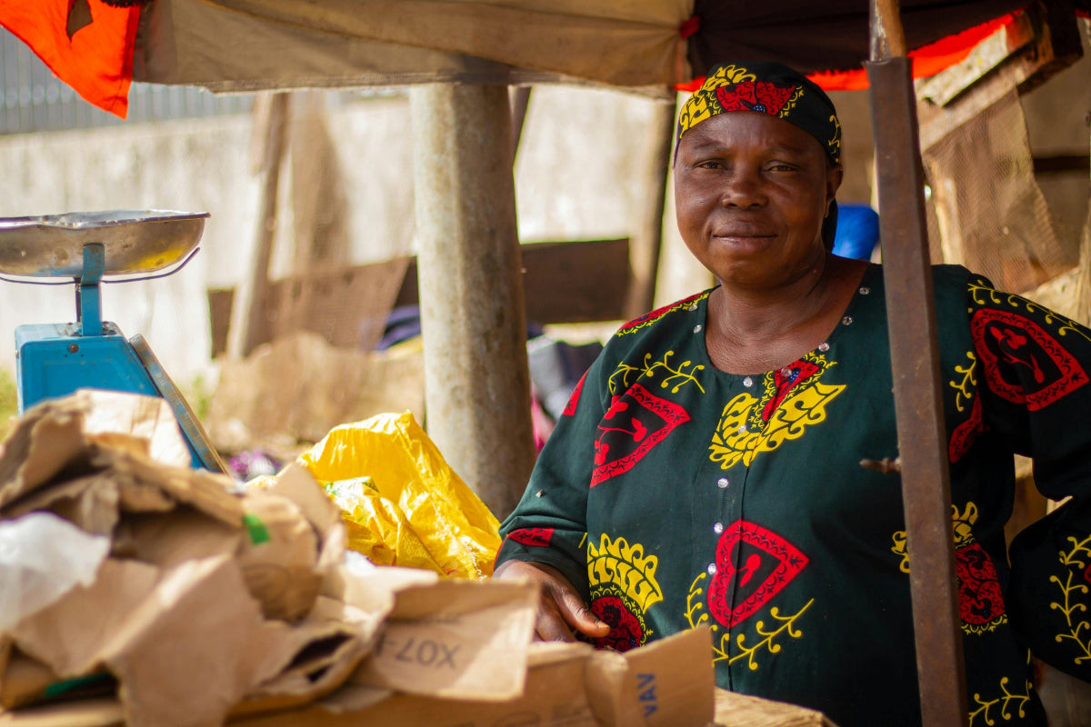Entrepreneur woman in Africa in an informal market.